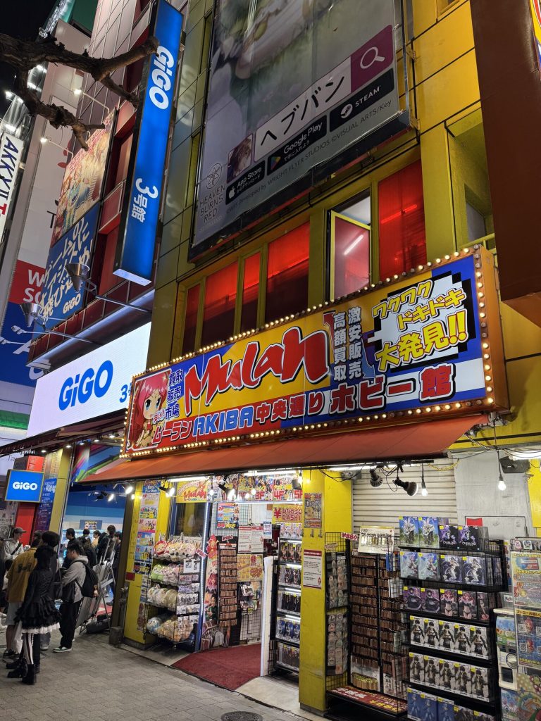 Mulan AKIBA ホビー館 — figurki, manga, hobby. Neon jak z Las Vegas.
